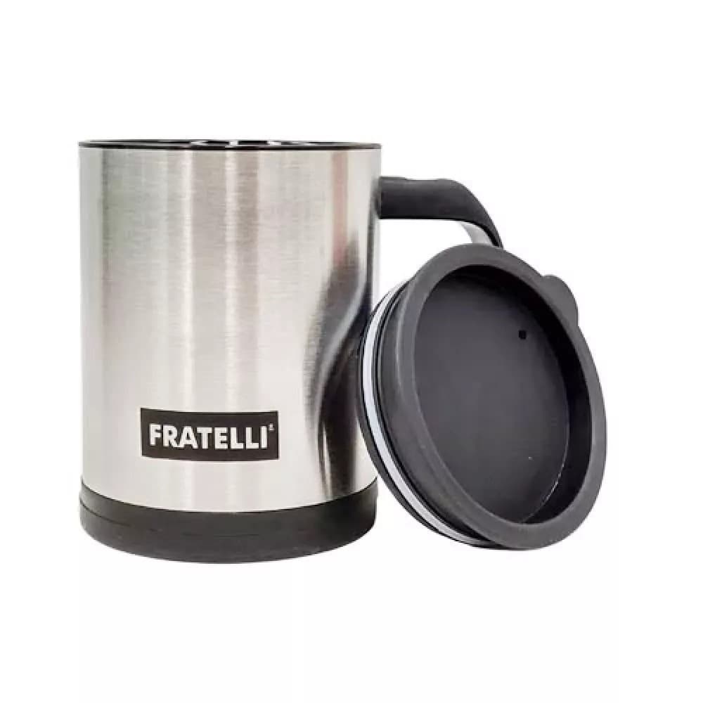 Caneca Copo Mixer De Inox Com Tampa 350ml - FRATELLI