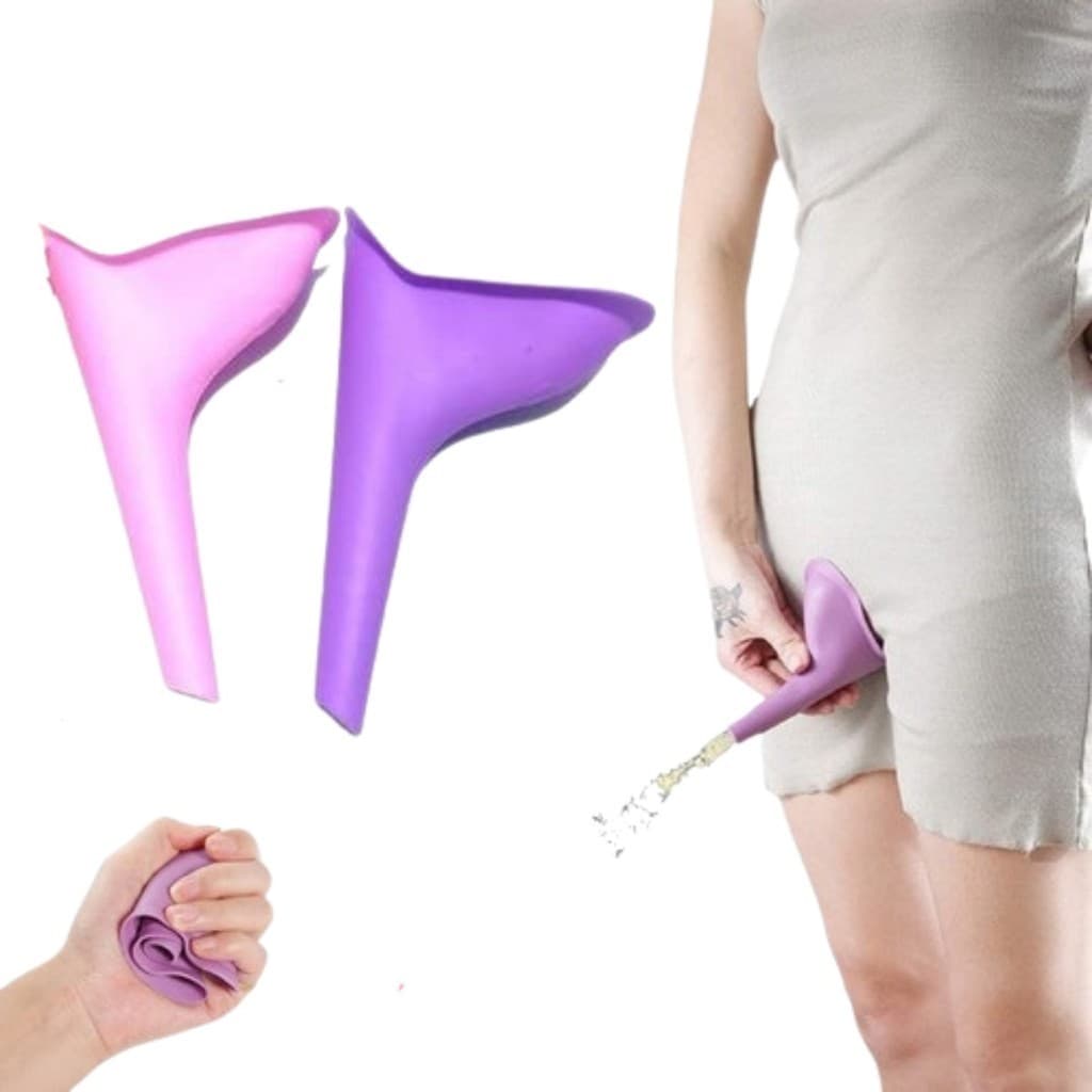 2 Urinol Feminino Para Mulher Fazer Xixi Em Pé Funil Urinário Portátil Lavável Reutilizável