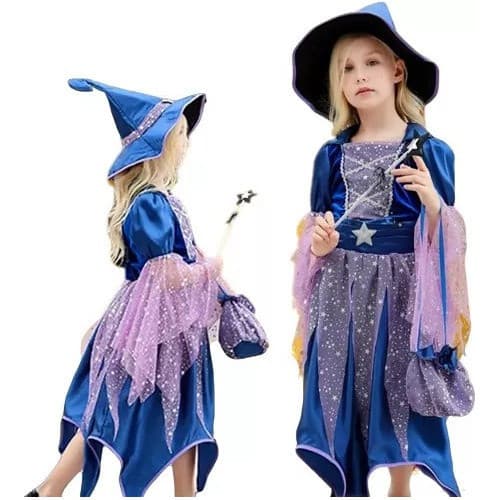 Fantasia Infantil Adulto Halloween De Bruxa + Acessórios