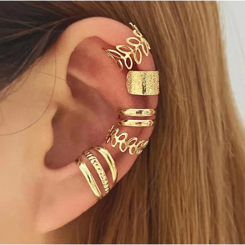 12 Peças Conjunto De Brincos Retrô Dourados, Clipes De Orelha, Brincos Clássicos Elegantes Para Mulheres, Joias