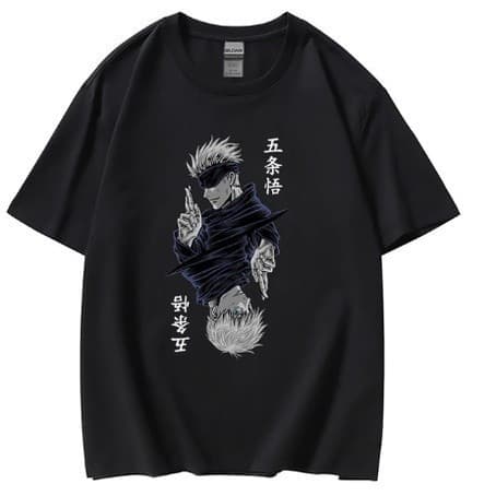 Camiseta Básica Algodão Unissex moda Jujutsu kaisen Satoru gojo anime ! font t-shirt