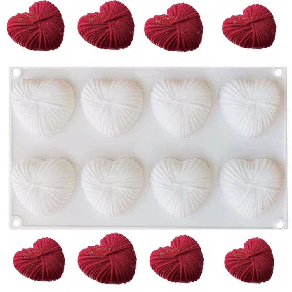 Natal coração tecido coração Mousse bolo molde de Silicone DIY dia dos namorados em forma de coração estilo francês