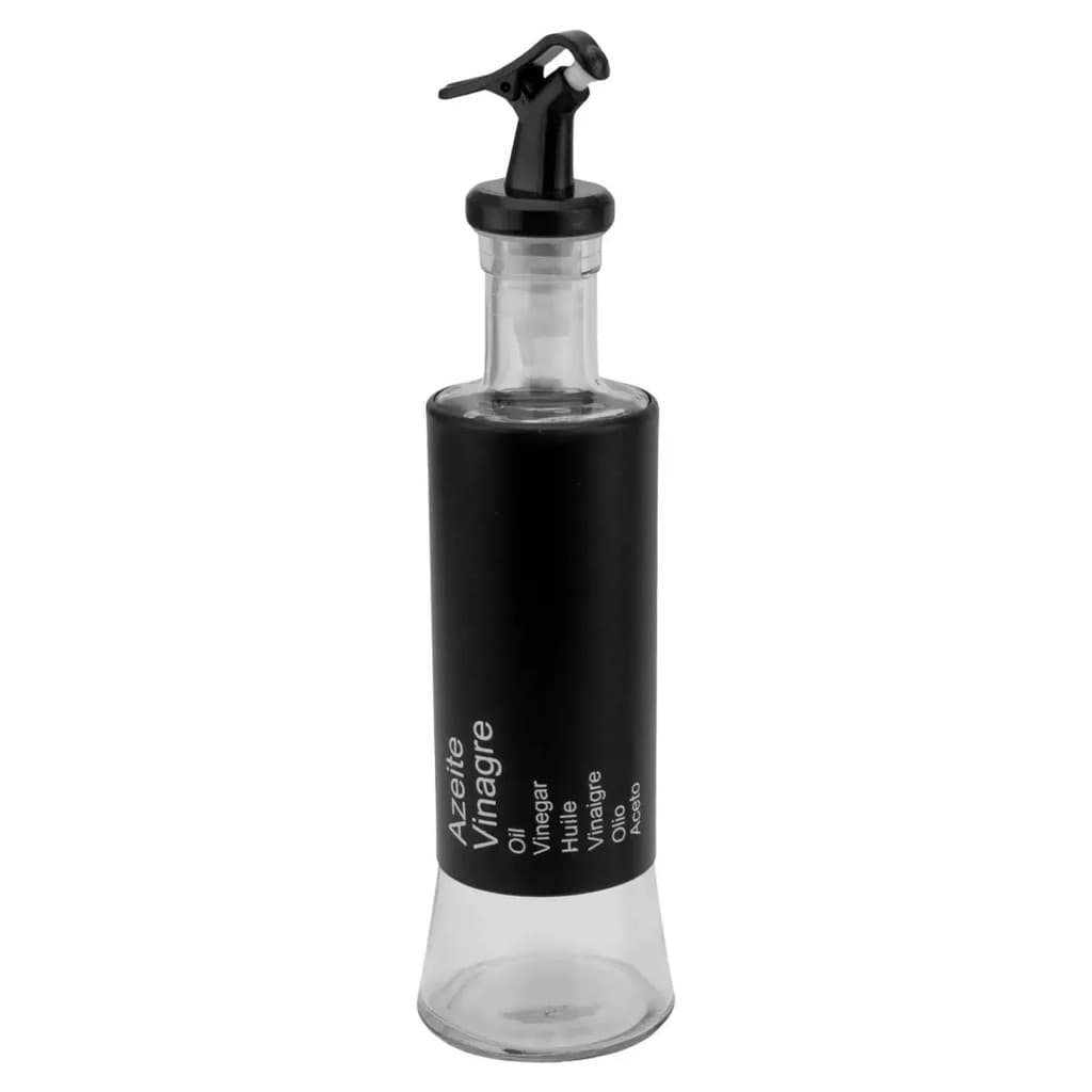 Azeiteiro Vinagreiro Black C/ Dosador 300ml Aço Inox Vidro