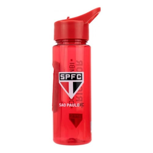 Garrafa Squeeze 700ml Com Canudo- Time São Paulo SPFC Oficial - Garrafa Ideal Para Academia/Treino/Jogo