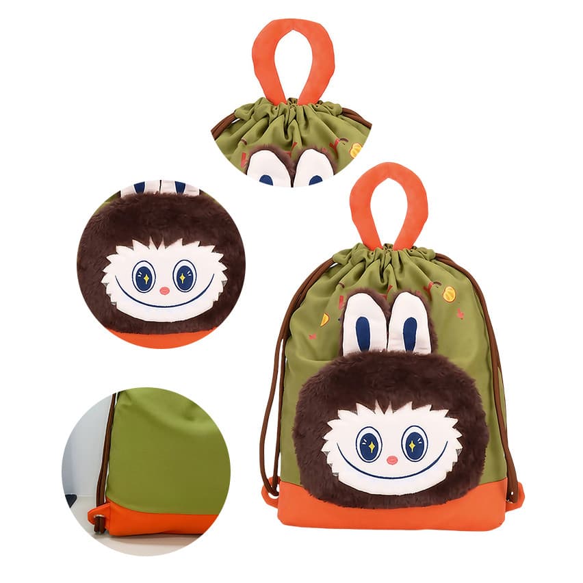 Mochila Saco Pelúcia 3D Fofa e Divertida Grande Reforçada Multifuncional para Escola e Dia a Dia