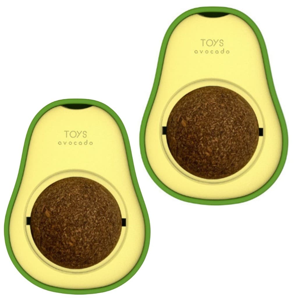 Kit 2 Abacate com Catnip para Gato Gatos Pet Brinquedo Interativo Erva Relaxante com Adesivo Cola