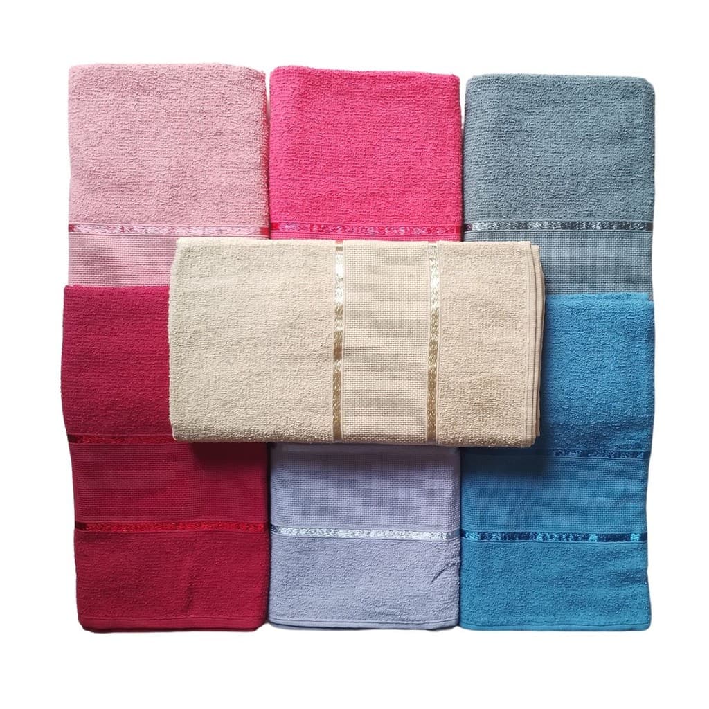 KIT 2 Toalhas de Banho 100% Algodão 1.25m x 65cm