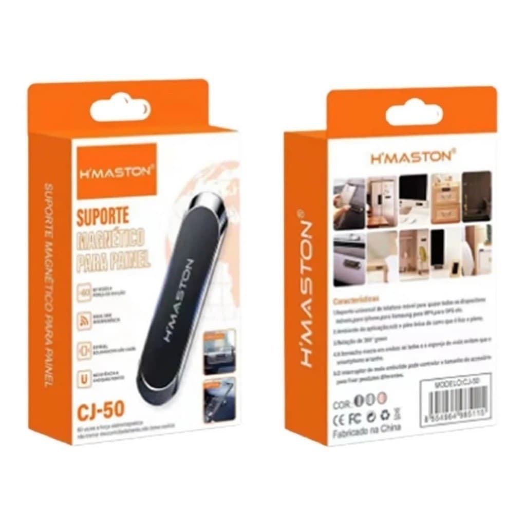 Suporte Universal de Celular Magnético H'maston CJ-50 Fixação Forte, Para Painel de Carro