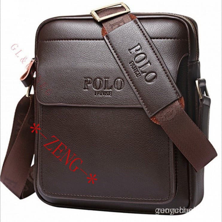 GLCHENG Bolsa POLO Homem " Saco De Couro Genuína Para Mochila A Tiracolo Lateral