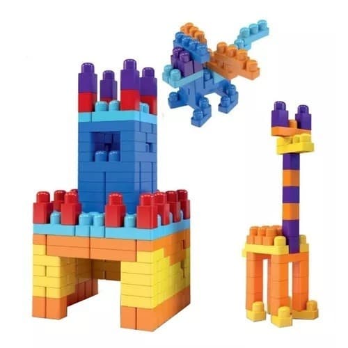 Brinquedo De Bloco De Montar E Encaixar Blocolândia 110peças - Dismat