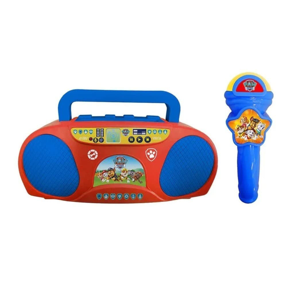 Brinquedo Boombox e Karaoke da Patrulha Canina Infantil com Microfone Incluso - Candide 1971