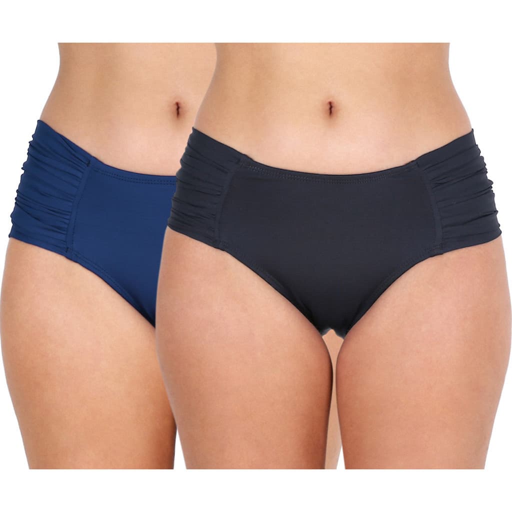 Kit com 2 calcinhas de biquíni tanga borboleta cintura alta lateral larga drapeada moda praia feminina