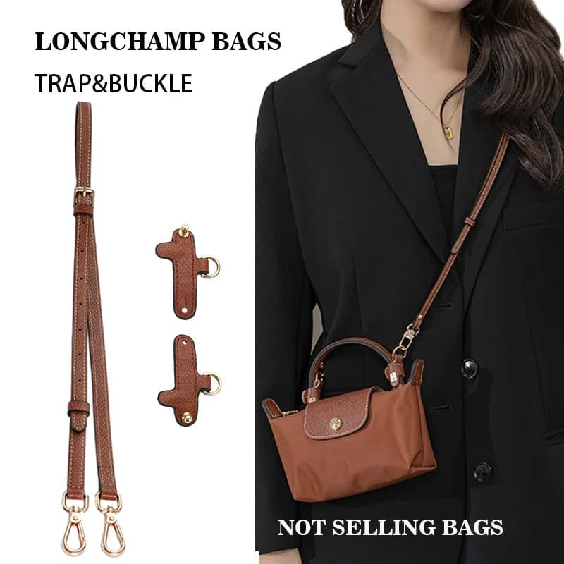 1 Conjunto De Alça De Bolsa Para Longchamp Mini De Ombro De Couro Genuíno Sem Perfuração Transformação Acessórios Crossb