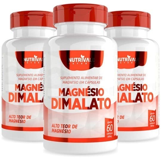 Kit 3 Magnésio Dimalato 60 Cápsulas Nutrivale