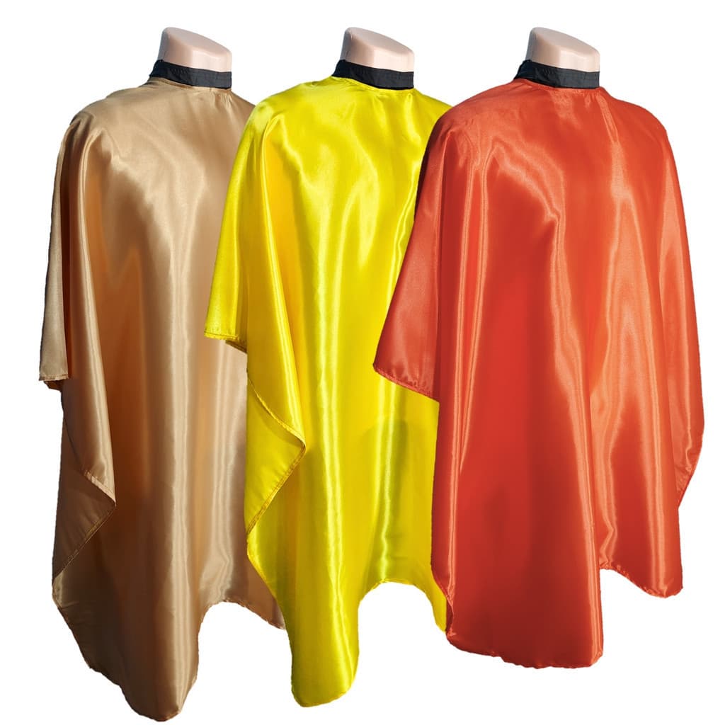 Kit 3 Capas de Corte Cetim Zíper Dourada, Amarela e Laranja