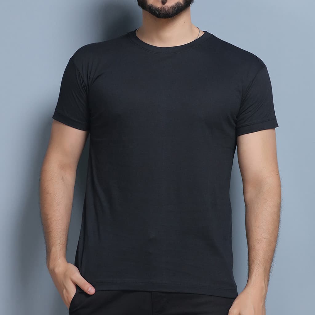 Camiseta Camisa Masculina Básica Algodão   Preto Para Uniforme e Dia Dia.