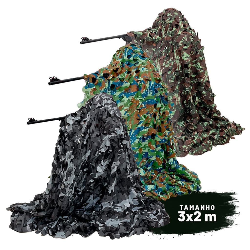 REDE DE CAMUFLAGEM EXÉRCITO BRASILEIRO, URBANO, FAB COM ESTOJO 6M² - 3x2m