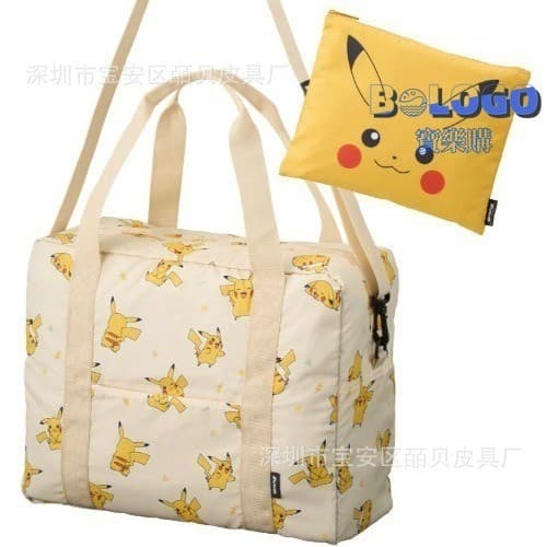 Saco de viagem Pikachu japonês Pikachu Cartoon Bonito Saco de viagem portátil dobrável de grande capacidade Saco de viagem Saco de viagem Saco de ginástica Saco de viagem manual Saco de viagem