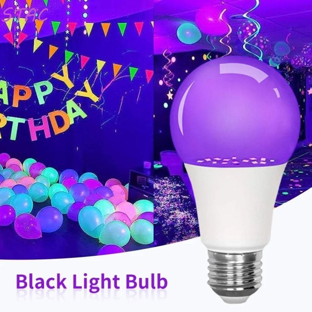 Lâmpada UV STAC Roxa , Ultravioleta De Luz Negra 360 Brilhante , Holofote Atmosfera 10W E27 Preta Suprimentos De Festa