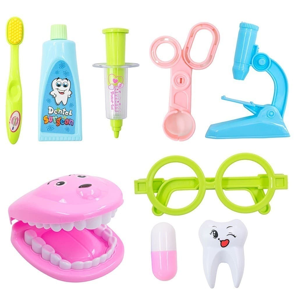 Kit Dentista Mini Doutor Medica Infantil Educativo 11 Peças