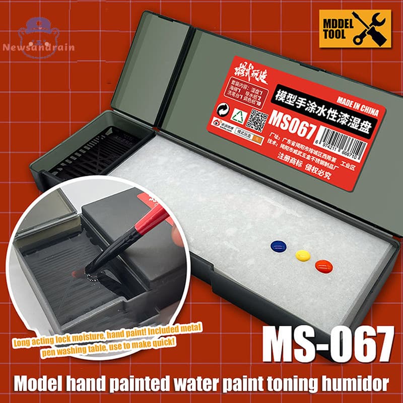 newsandrain Paletas Molhadas Portáteis Para Modelo De Pintura Acrílica Bandeja Molhada Suporte De Tinta À Base De Água M