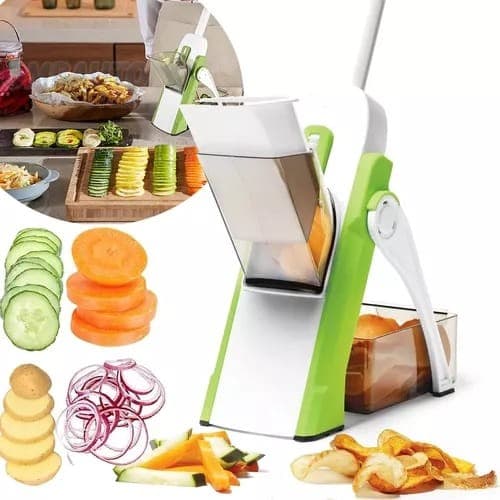 Cortador Fatiador Mandoline Multifuncional 5 Funções para Cortar Batata Legumes e Vegetais Food Chopper Inovador TOP