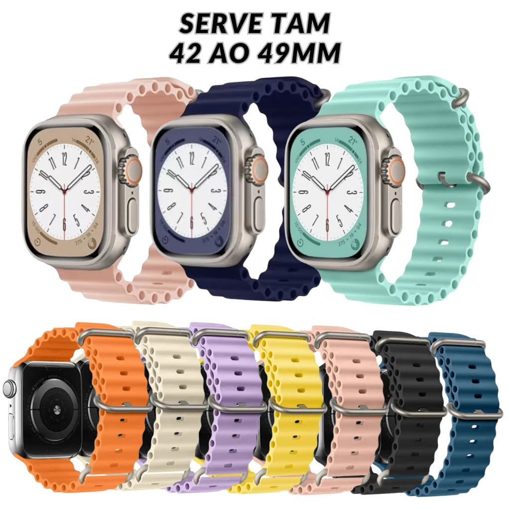 OFERTA Pulseira Para Relógio Smartwatch Ocean Serve Tamanho 42 ao 49mm