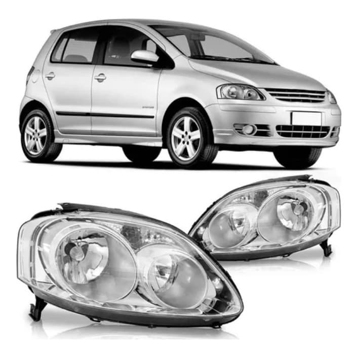Farol Fox Crossfox Spacefox 2003 A 2010 Foco Duplo Cromada