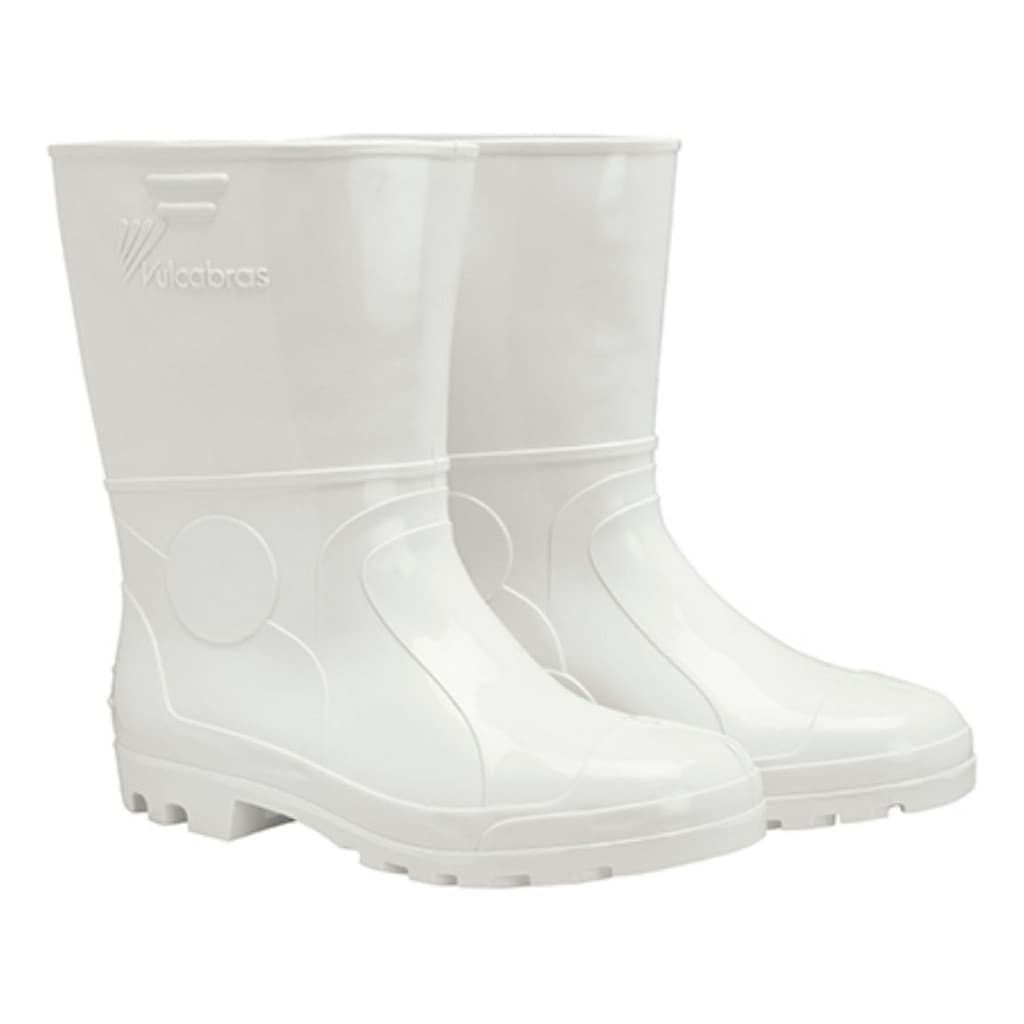 Bota Galocha Pvc Branco Cano Curto Sem Forro Bracol Epi