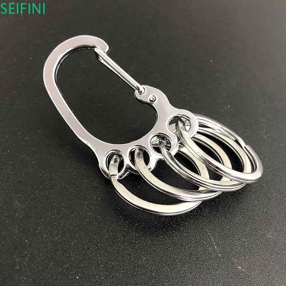SEIFINI Chaveiro De Pés Grandes De Metal Com 4 Chaveiros , Leve , Durável , Pendurado Na Cintura , Clipe Para Chave De C