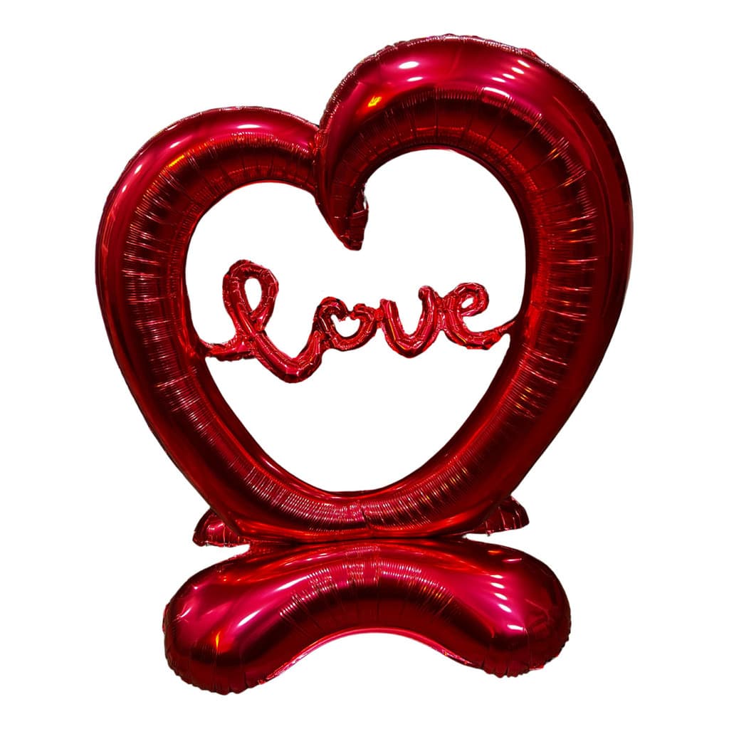 Balão Metalizado Coração Love C/base 147cm Decoração Amor
