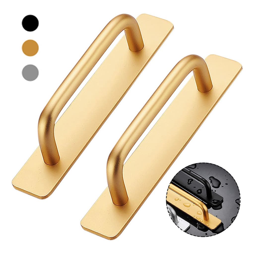 2Pcs Puxador De Porta De Alumínio Auto-Adesivo Puxadores Sem Furos