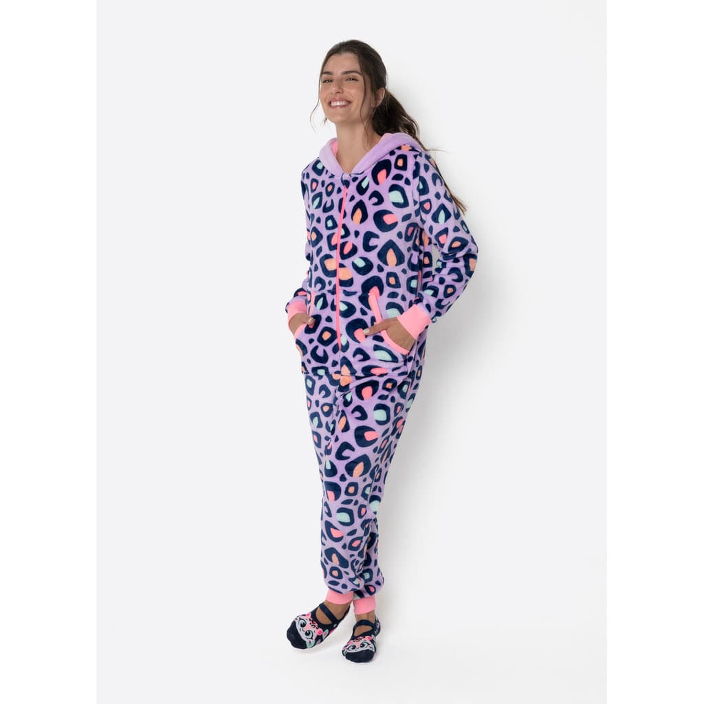 Macacão Manga Longa Soft Feminino Onça - Puket