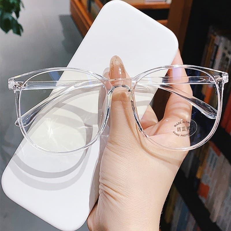 armação óculos  redondo lentes transparente delicado