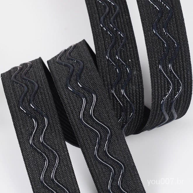 10 metros/Roll Vestuário Acessórios 2.5 cm Elastic Silicone Wave Crochet Elastic