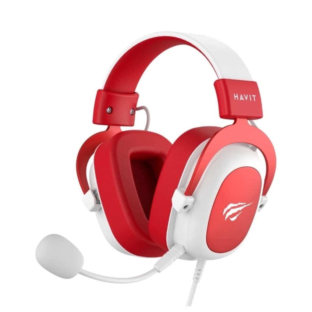 Fone De Ouvido Headset Gamer Havit H2002d Vermelho e Branco