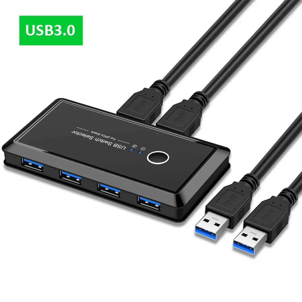 USB KVM Switch USB 3.0 2.0 Switcher KVM Switch for Windows10 PC Keyboard Mouse Printer 2 PCs Sharing 4 Devices USB Switc