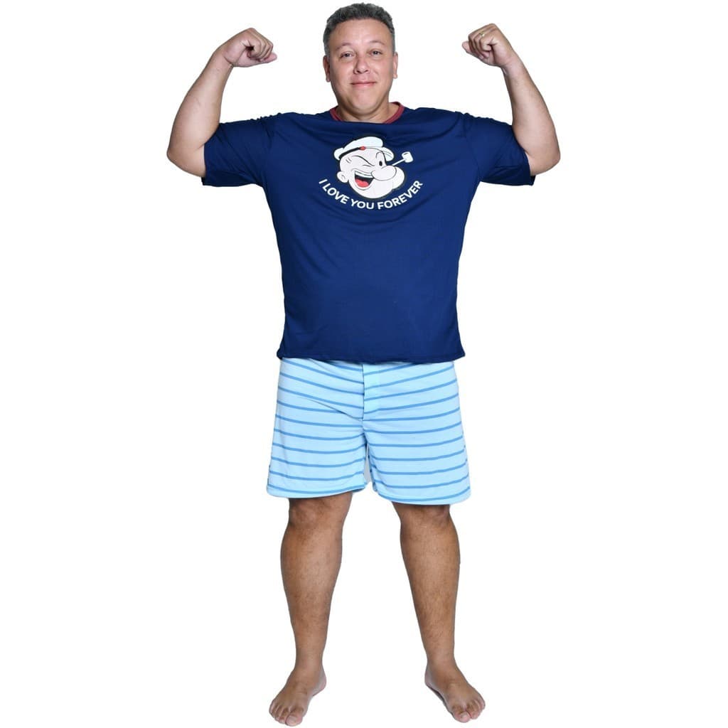 Pijama Masculino Tamanho Especial Adulto Plus Size Manga Curta e Short