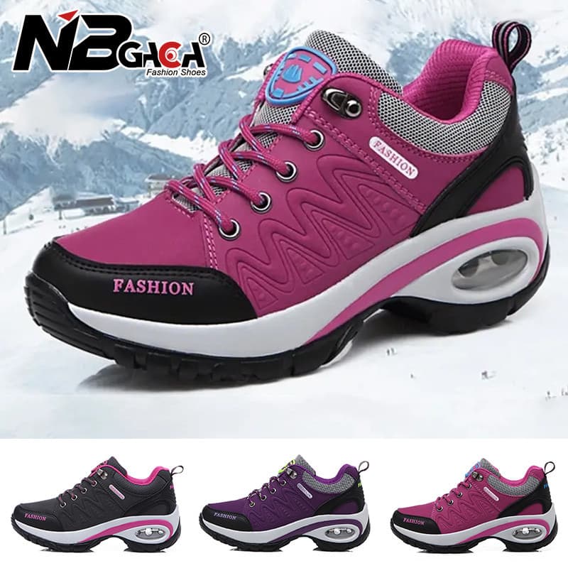 Tênis Feminino 2025 Fashion Heel Height 6cm Sapatos De Passeio Femininos Cunhas Chunky Hiking Mulher Esportivos
