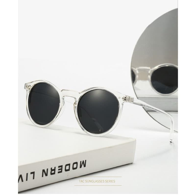 Oculos de Sol Redondo Transparente redondo lentes pretas Pronta entrega