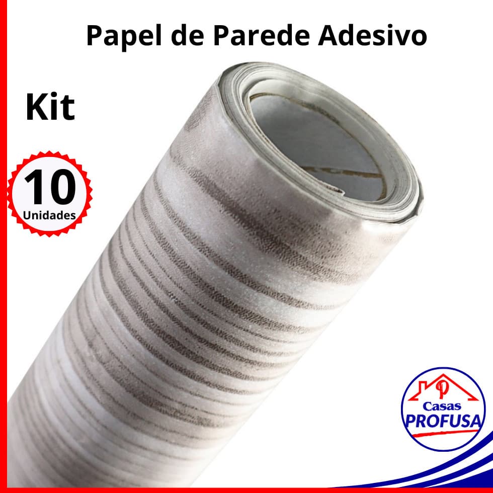 Kit 10 Papel Parede Adesivo Madeira Cru 5m x 45cm Lavável Autocolante Sala Quarto Cozinha Móveis WC