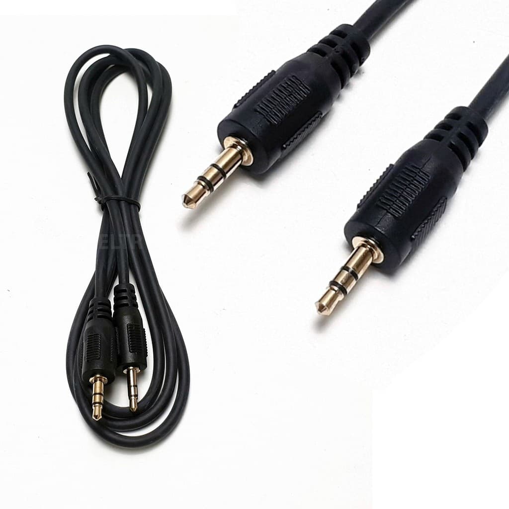 Cabo Auxiliar P2 + P2 Dourado 1,5m - Cor Preto