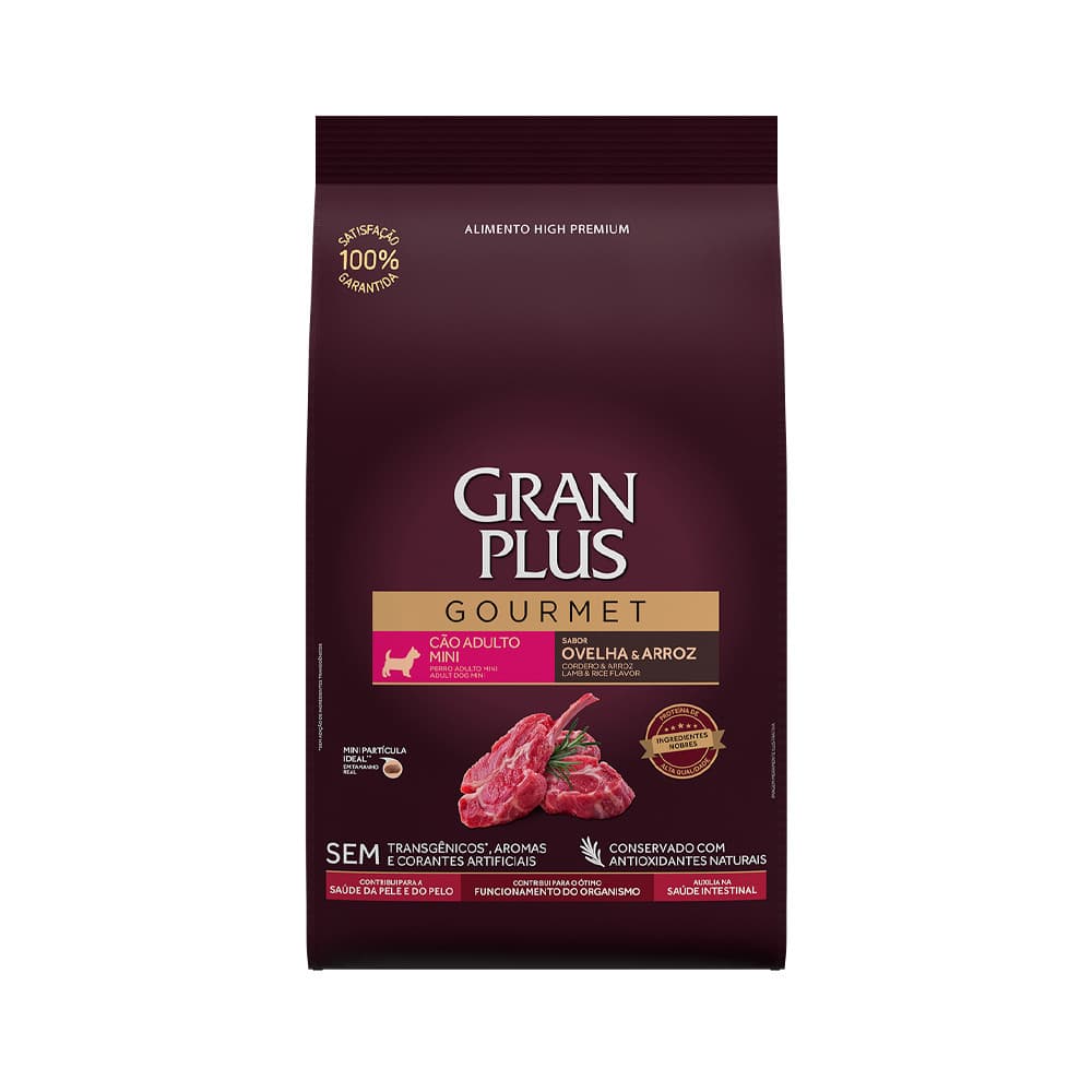 GRANPLUS GOURMET CAO ADULTO MINI PEQUENO OVELHA ARROZ 10,1KG