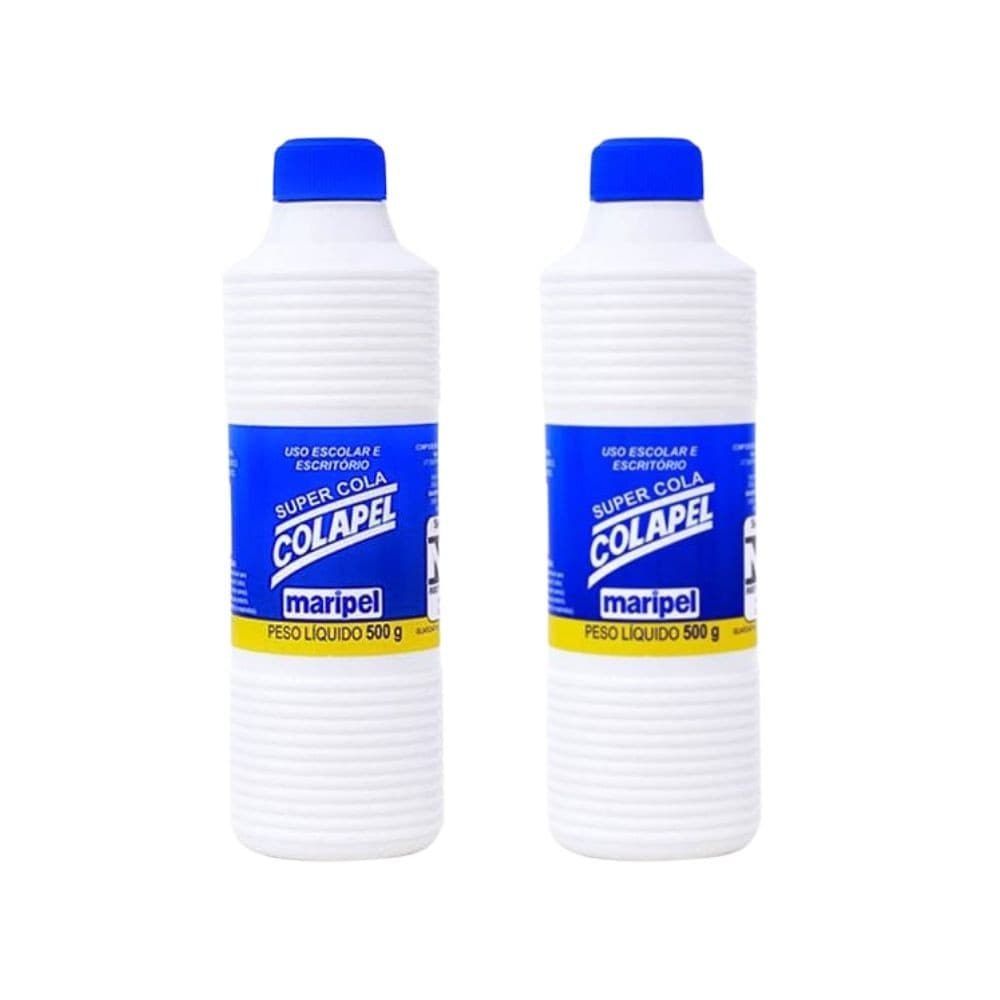 Kit 02 Colas Líquida Branca Super Cola Colapel 500g - Maripel