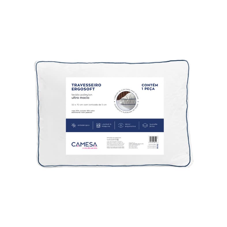 Travesseiro Camesa Ergosoft Hotel Ultra Macio 50x70cm
