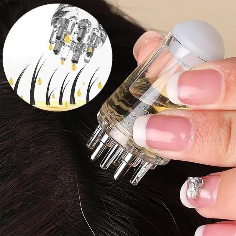 Aplicador Portátil de Couro Cabeludo com Pente de Massagem para Tratamento de Cabelo de Todos os Tipos