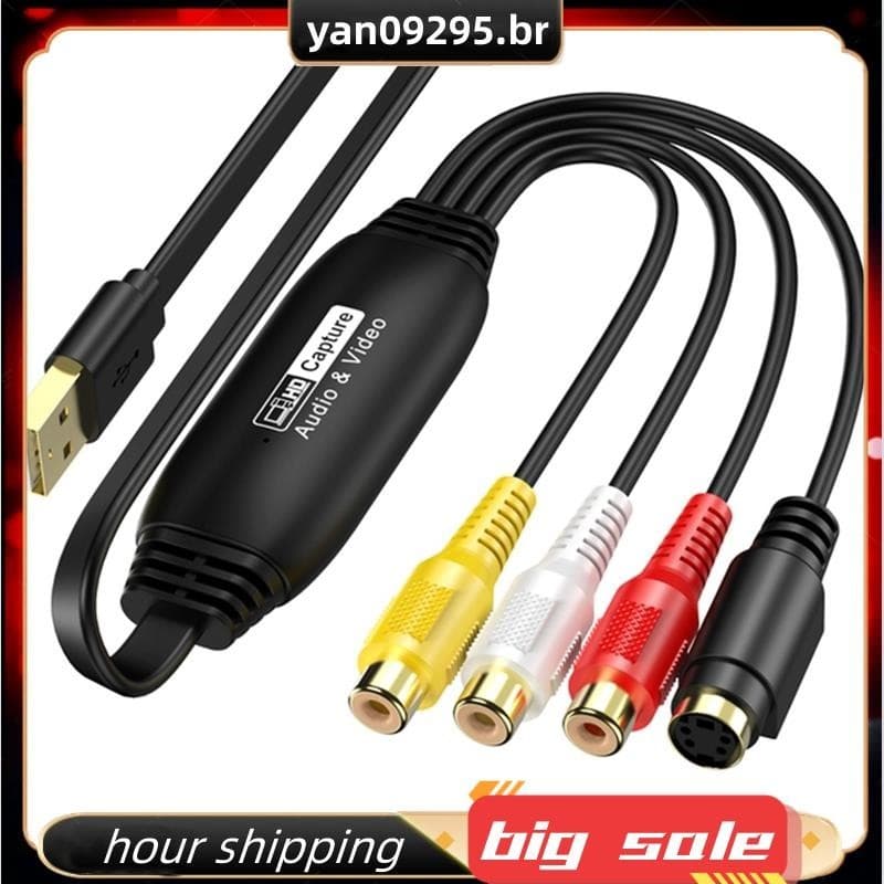 Captura De Vídeo USB VHS Para Conversor Digital 2.0 Placa De Áudio TV DVD Suporte Windows Mac System Durable