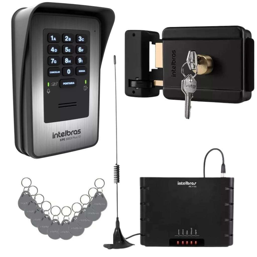 Kit Interfone Sem Fio Intelbras: ITC 5100 3G + XPE 1013 ID + FX 500 + 10 Chaveiros RFID