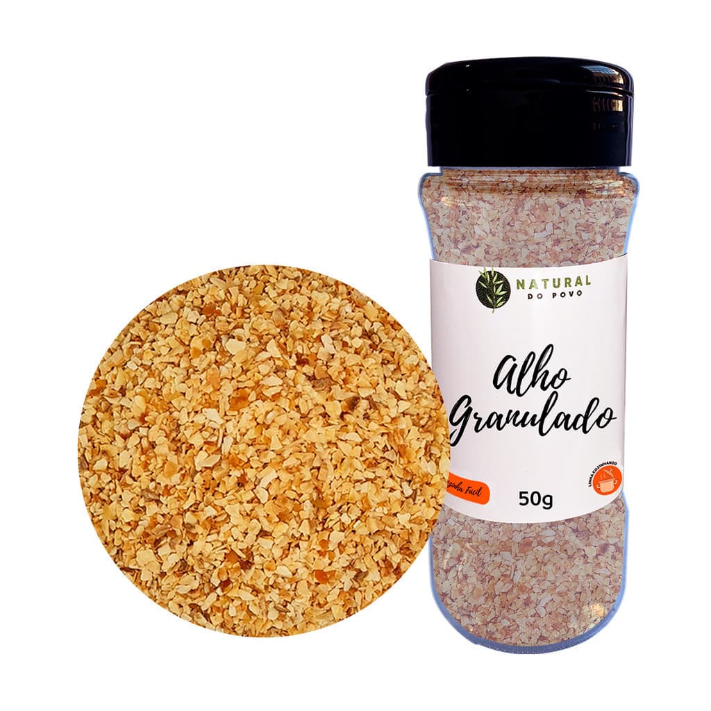 Alho Granulado Sabor Intenso Puro De Alta Qualidade Pote com Dosador  60g