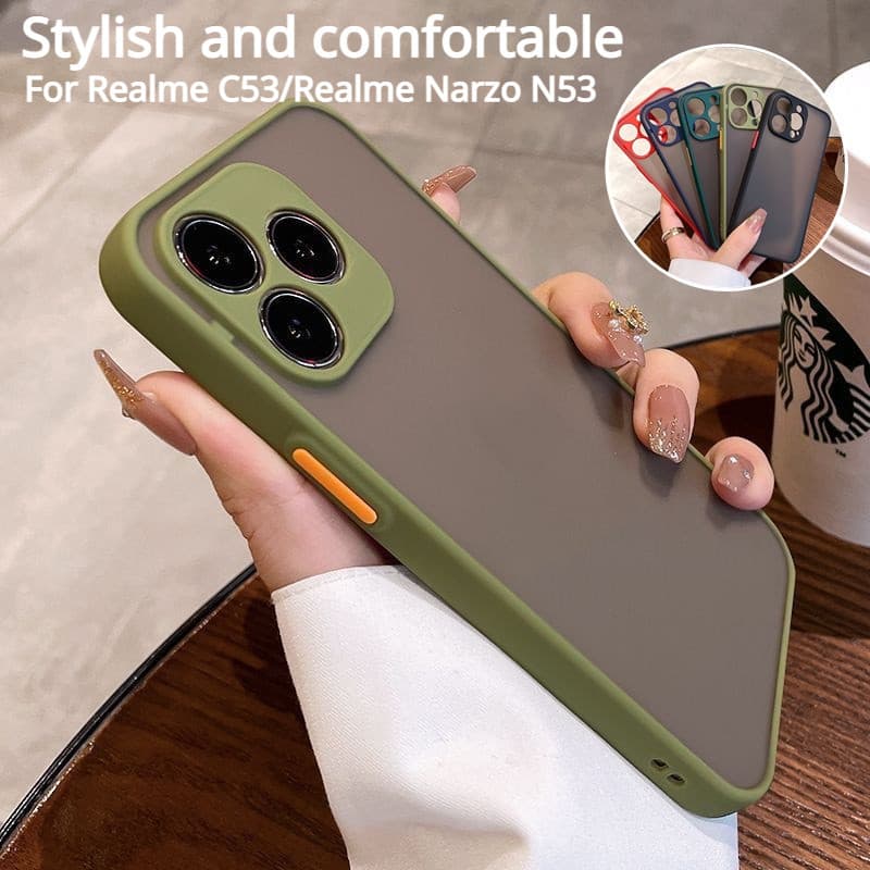 Caso Fosco Transparente Silicone Embalagem Para Realme C53 C63 C61 C51 C65 Nota 50 4G 5G De Telefone À Prova De Choque M